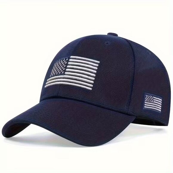 Blue Patriotic USA Flag Hat Tactical Baseball Cap Adjustable Embroidered Gift - Picture 1 of 1
